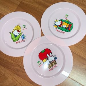 Brand New Hello Kitty Japan x Ajinomoto Set of 3 Plates
